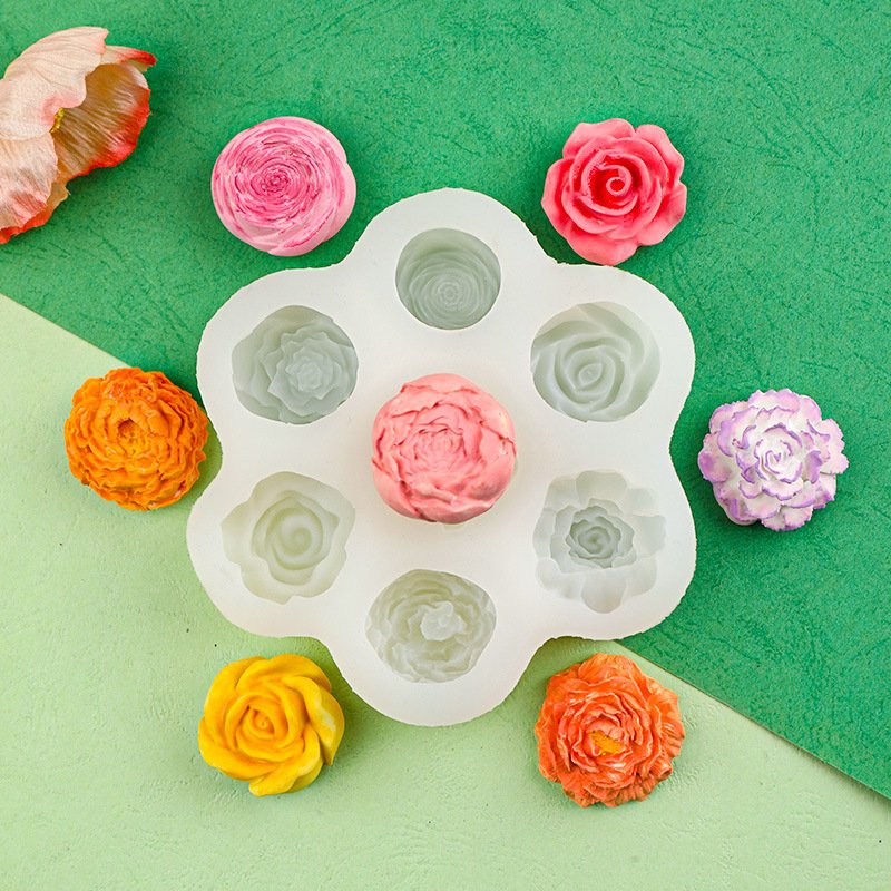 Vedini 7 Cavity Styles Flower Silicone Mold-Miniature Flower Candle Mold-Rose Peony Candle Mold-Epoxy Resin Art Mold jkb-203M - Image 7