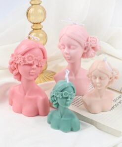 Vedini Blindfolded Girl portrait Candle silicone mold DIY character scented candle mold Code 101 and 103 - Blindfolded, 1 Pc
