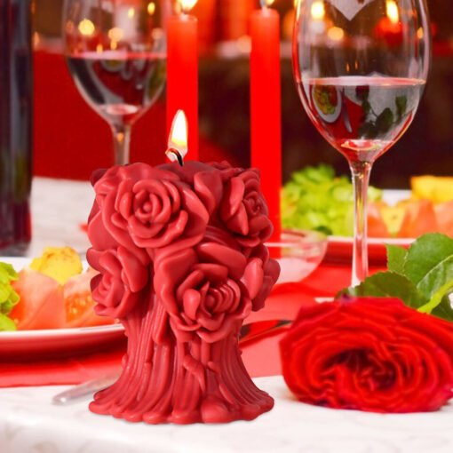 Vedini Rose Flower Candle Mold Non-stick, easy-to-remove mold for making candle soap JKB-401M - Image 3