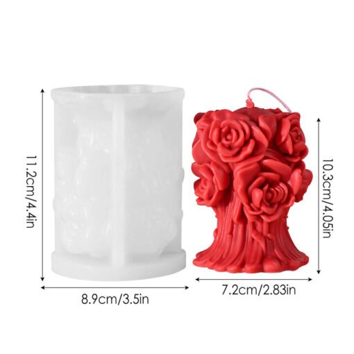 Vedini Rose Flower Candle Mold Non-stick, easy-to-remove mold for making candle soap JKB-401M - Image 4