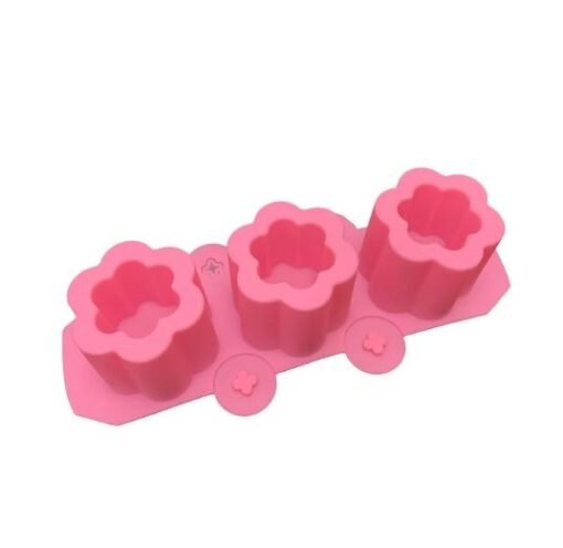 Vedini 3 Cavity Flower Concrete Planter Pot Silicone Mold Concrete Planter Plum Flower Cement Pot Molds (WCM 363) jkb-764 - Image 3