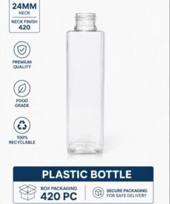 Transparent Refillable Plastic Bottles 24MM NECK (1 BOX) - 200 ml