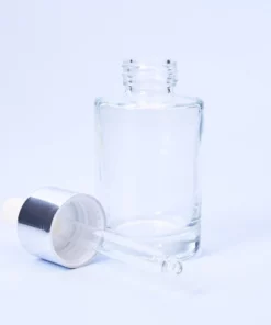 Vedini 30ml Clear Glass Bottle - Silver Dropper
