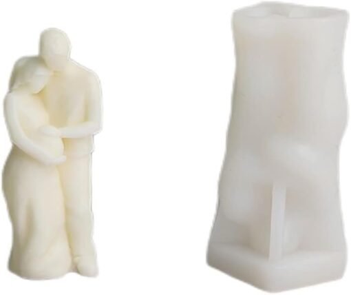 Vedini Women Pregnancy Candle Mold | Mom Dad and Baby Silicone Molds for Wax Resin DIY Candles Handmade Soap Mould, Hand Crafts for Home Wedding Party Decoration | Mothers' Day Gift(WCM439 Expecting Parents)) - Image 3