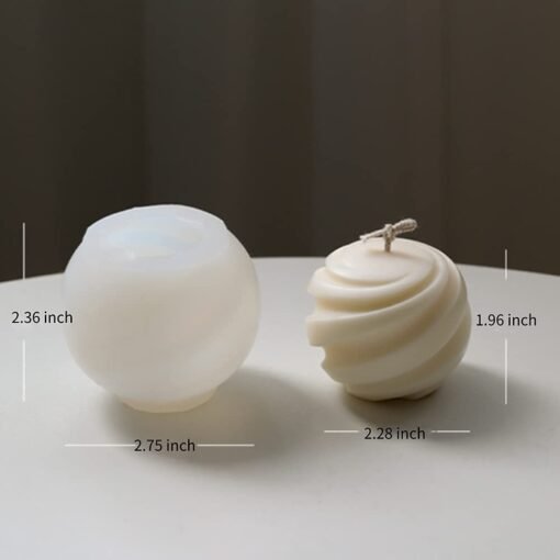 Vedini Spiral Ball Shape Silicone Candle Mold Simplicity Modern Geometry Soap Wax Resin Molds DIY Candles Handmade Mould, Hand Crafts WCM-344 - Image 3