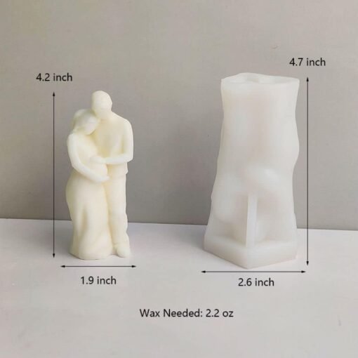 Vedini Women Pregnancy Candle Mold | Mom Dad and Baby Silicone Molds for Wax Resin DIY Candles Handmade Soap Mould, Hand Crafts for Home Wedding Party Decoration | Mothers' Day Gift(WCM439 Expecting Parents)) - Image 2