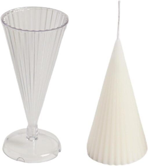 Vedini Acrylic Striped Conical Candle Mold WCM-515 - Image 2