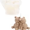 Teddy Couple Bow Candle Mold