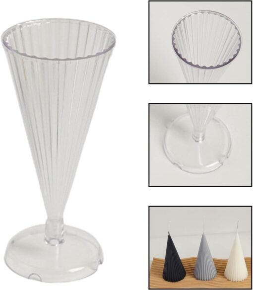 Vedini Acrylic Striped Conical Candle Mold WCM-515 - Image 4