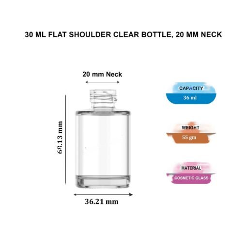 Vedini 30ml Clear Glass Bottle - Image 2