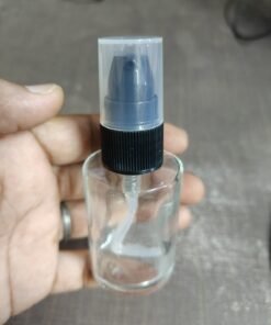 Vedini 30ml Clear Glass Bottle - Black Lotion Pump