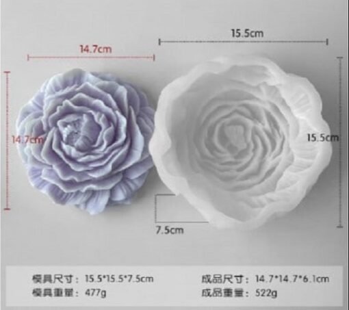 large Peony Flower Shape candle Mold