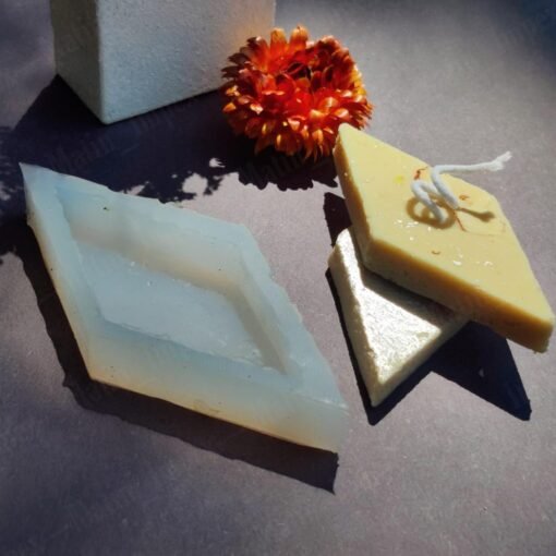 Vedini Kaju Katli Shaped White Small Silicon Candle Sweets Mould | Also Can Be Used for Clay, Resin, Ceramic Art | Multipurpose, Flexible,Reusable and Easy to Use Mold - Image 2