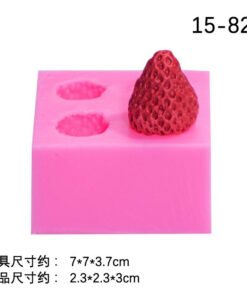Vedini 4 Cavity Strawberry Shape Chocolate Mold | 3D DIY Fondant Silicone Mold | Baking Tools for Cake Chocolate Candy Ice Jelly Soap | Baking Molds | for Cake Cupcake Topper Decoration (Small 1 Mold) CFM-182 and 181 - Large