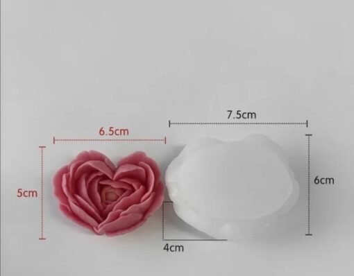 Vedini Flower Candle Mold I 3D Fondant Heart Leaves Shape Silicone Scented Wax Mould I for DIY Handmade Chocolate Ornament Cake Décor Aromatherapy Soap Resin Art Craft Home Party Decoration (Small) WCM-554 - Image 2