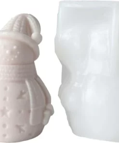Vedini Winter Snowman Silicone Candle Mold Handmade Soap Resin Chocolate Making Mold (WCM312)