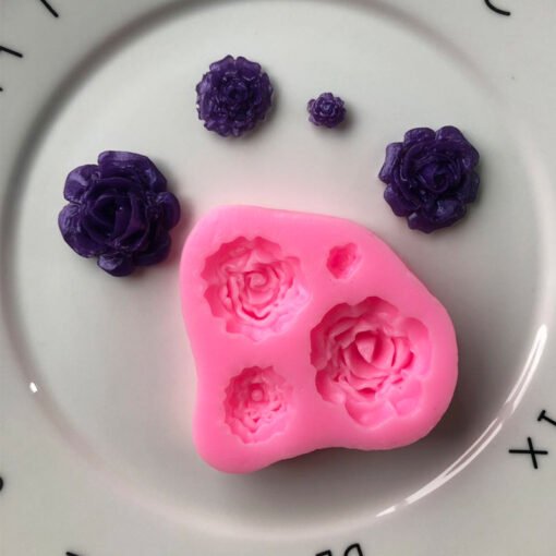 Vedini 4 Cavity Beautiful flower silicone mold jkb-2043 - Image 2