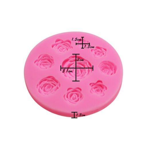 Vedini 9 cavity rose fondant silicone mold JKB-2029 - Image 3