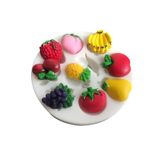 10 Cavity Fruit Banana Apple Strawberry Fondant Mold