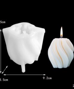Vedini Geometric Wave Twirl Silicone Candle Mold Code 145 - Large