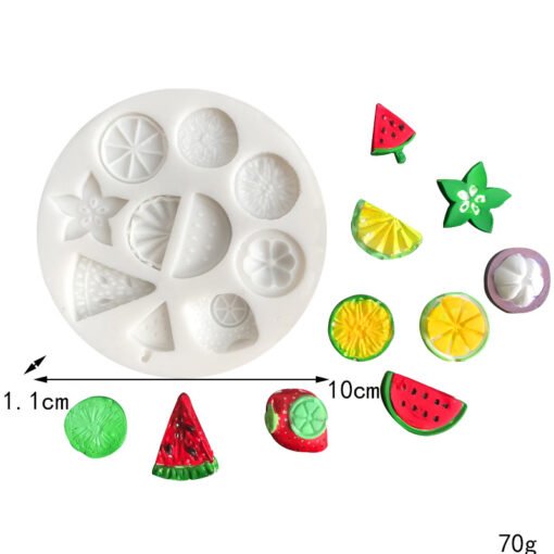 Vedini 10 Cavity Fruit watermelon Fondant Chocolate Silicone Mold jkb-2028 - Image 2