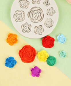 Vedini 9 cavity rose fondant silicone mold JKB-2029