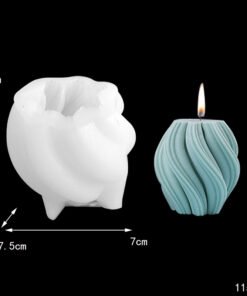 Vedini Geometric Wave Twirl Silicone Candle Mold Code 145 - Medium