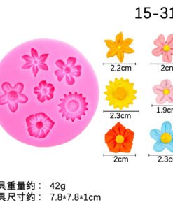 Vedini Daisy Peach blossom fondant silicone mold jkb-2042