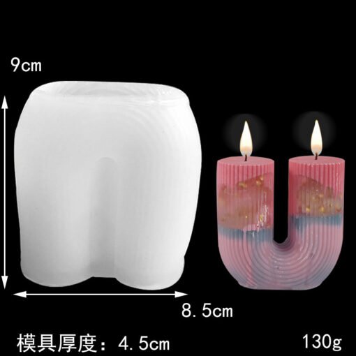 Vedini U-shaped candle chocolate mold  candle silicone mold jkb-2018 - Image 2