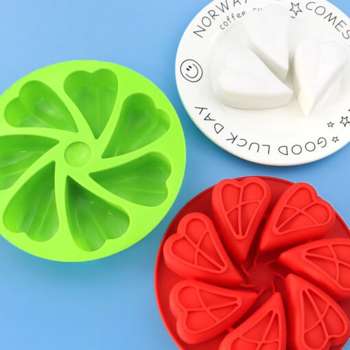 7 Cavity love scone silicone cake mold