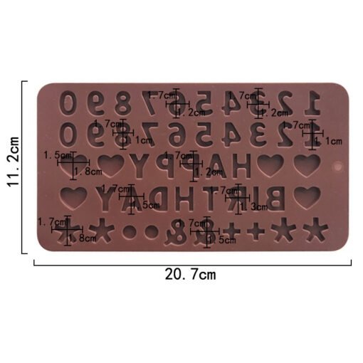 Vedini 1234 Number Happy Birthday Silicone chocolate chip fondant mold jkb-2014 - Image 4