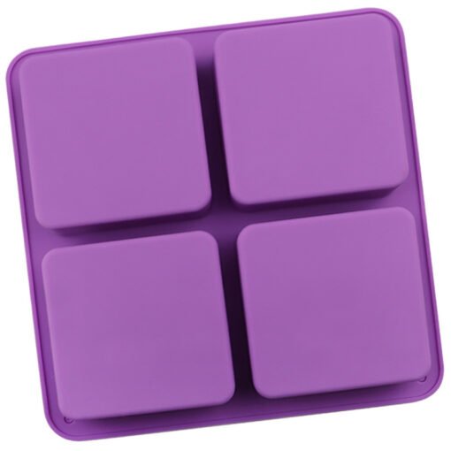 Vedini 4 Cavity square pattern silicone chocolate moon cake mold jkb-2007 - Image 4