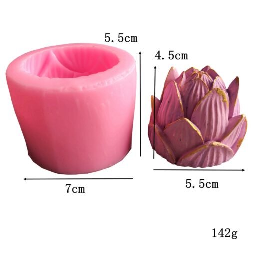 Vedini 3D Lotus Shaped Silicone Mold Lotus Candle Mold for Sugar, Fondant, Easy Demold Soap Mold jkb-2048 - Image 2