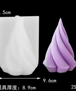 Vedini Twisted Spiral Cone Shape Column Candle Mold I 3D Conical Geometric Thread Pillar Tree Silicone Mould  no SCM Jkb-762 - Large
