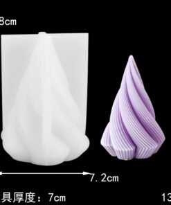 Vedini Twisted Spiral Cone Shape Column Candle Mold I 3D Conical Geometric Thread Pillar Tree Silicone Mould  no SCM Jkb-762 - Small