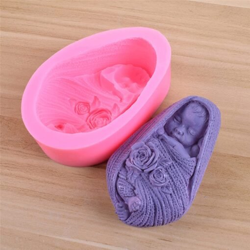 Vedini baby in shawl Silicone Fondant Mold for Cake Decoration Chocolate Candle mold SSM-121 - Image 4