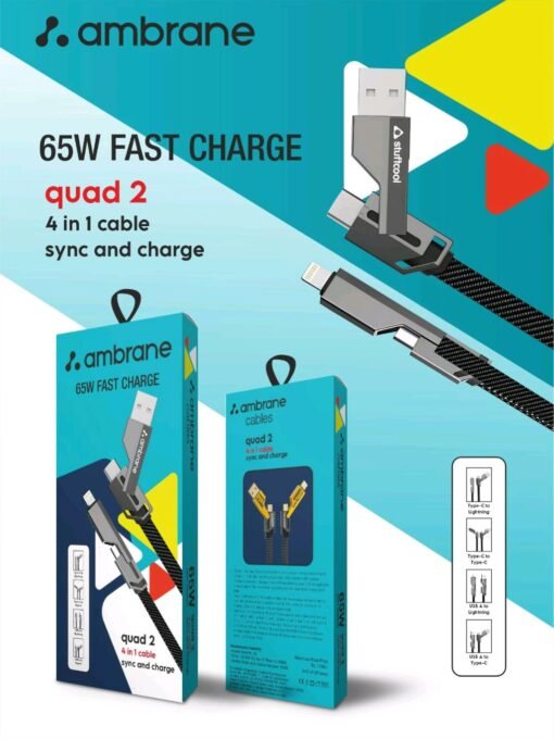 New 4in1 65w Fast Charging Data Cable Limited Stock