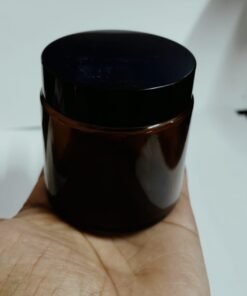 Vedini Amber Glass Candle Jar – 100ml & 150ml Sizes | With Plastic or Aluminum Cap | Ideal for Candle Making, Aromatherapy & Storage - Black Cap, 100 ml