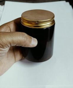 Vedini 120ml Amber Glass Candle Jar – Unique Jar for Candle Making, Aromatherapy & Gifting (Black, Golden & Silver Cap Options) - Golden Cap, 150 ml