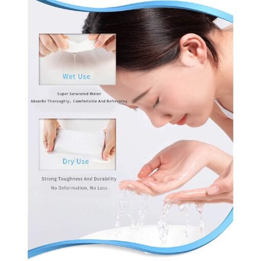 60Pcs Disposable Face Towel, Soft Dry Wipe, Lint Free, Dry Wet Use for Sensitive Skin, Cotton Facial Tissue, Makeup Removing, Surface Cleaning - Image 7