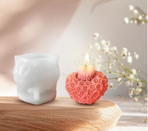 Vedini Floral Heart Blast Silicone Candle Mould (SCM 232) - Image 2