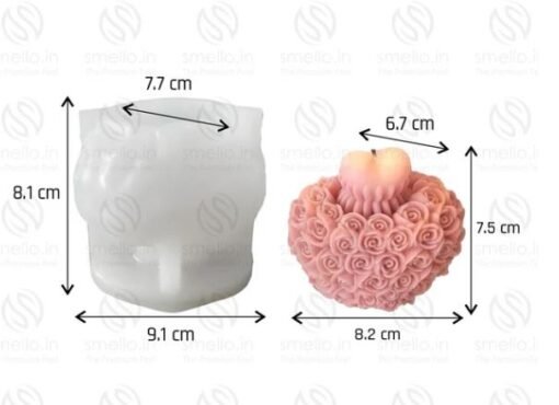 Vedini Floral Heart Blast Silicone Candle Mould (SCM 232) - Image 4