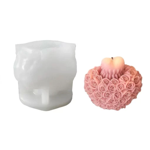 Floral Heart Blast Silicone Candle Mold