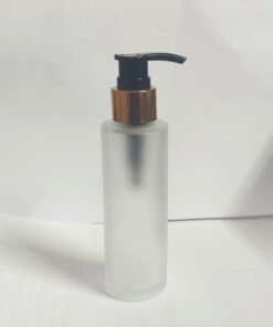 Vedini 100ml Frosted Glass Pump Bottles - 100 ml, Golden Pump