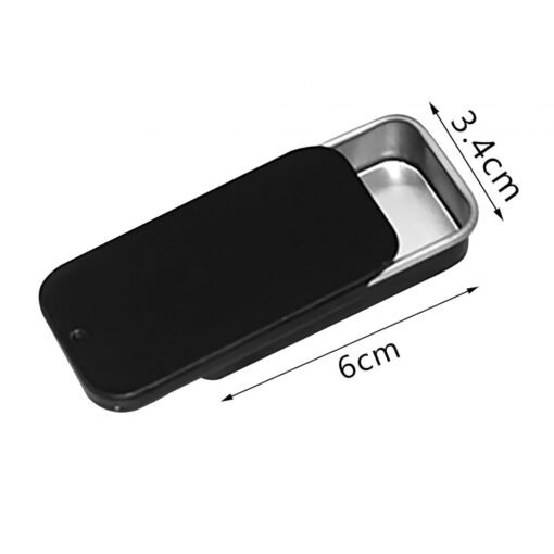 Vedini Black and Silver Metal Tin Containers with Slide Lids – Portable Storage Boxes for Lip Balm, Solid Perfume, Jewelry & Cosmetic Organizing - Image 2