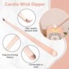 Using rose gold wick trimmer to trim candle wick for clean burn