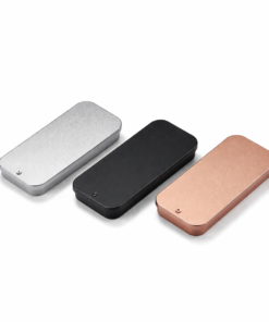 metal sliding tin box black small cosmetic container