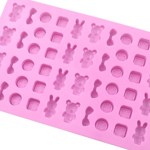 Vedini 48 Cavity button bear silicone gummy candy mold chocolate mold animal JKB 1042 - Image 4