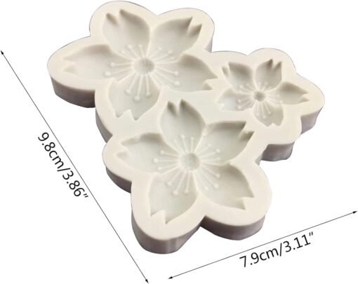 Vedini 3D Flower Silicone Molds Cherry Blossoms Fondant Craft Cake Candy Chocolate Mold Sugarcraft Pastry Kitchen Baking Moulds Silicone Fondant Molds Flowers Pastry and Baking Molds MCM2 - Image 2