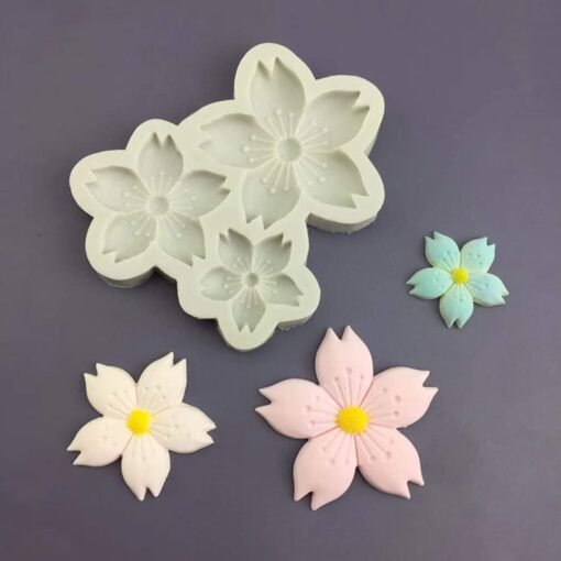 Vedini 3D Flower Silicone Molds Cherry Blossoms Fondant Craft Cake Candy Chocolate Mold Sugarcraft Pastry Kitchen Baking Moulds Silicone Fondant Molds Flowers Pastry and Baking Molds MCM2 - Image 5